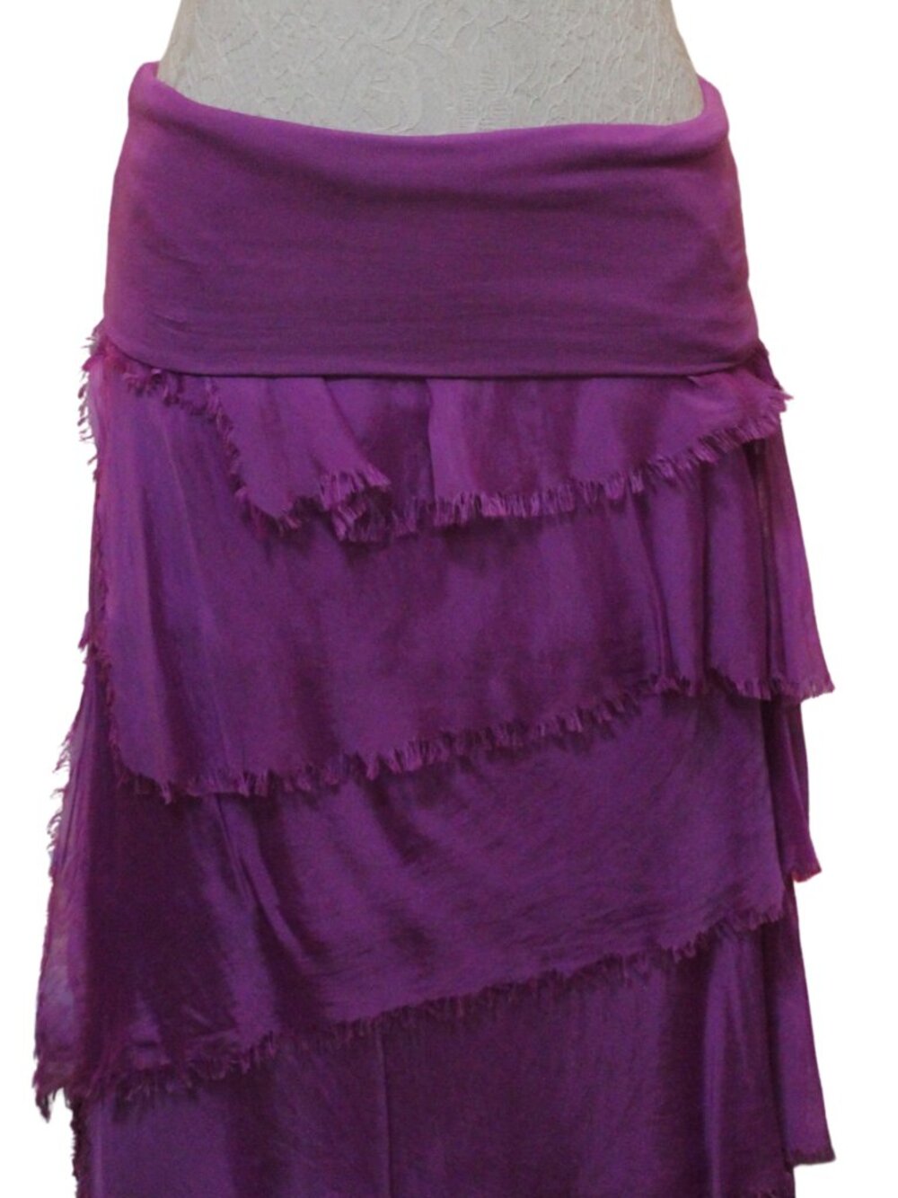 Italian Ruffle Maxi Skirt - Purple